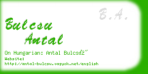 bulcsu antal business card